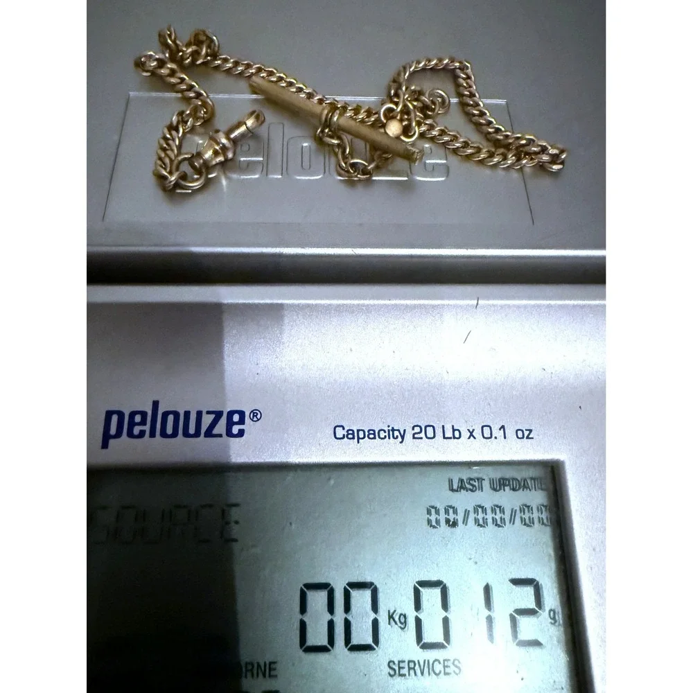 Vintage Gold-Filled Single Albert Pocket Watch Chain W★F Mark 1940s–50s